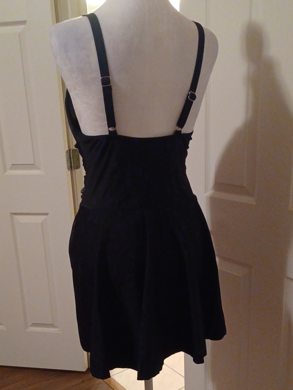 > Black One Piece Swimsuit With Tummy Control And Gold Decor Size Large - Picture 5 of 11